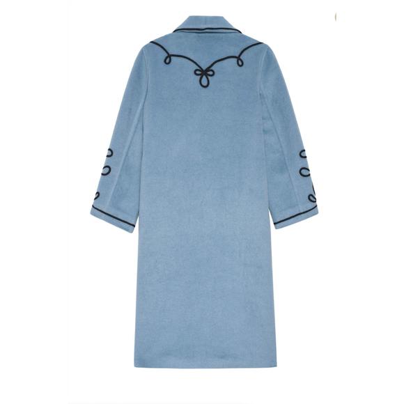 NEW THE GREAT. women's western stouche coat in blue - Picture 2 of 2